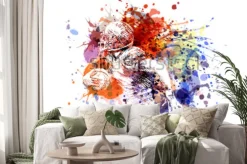 Naklejka: Zawiera kolor ilustraci futbolu amerykańskiego gracza