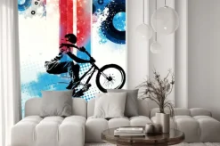Naklejka: Zawodnik bmx na rowerze