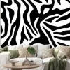 Naklejka: Zebra fur repeating texture. animal skin stripes, jungle wallpapers.