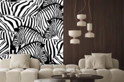 Naklejka: Zebra seamless pattern.savannah animal ornament. wild animal