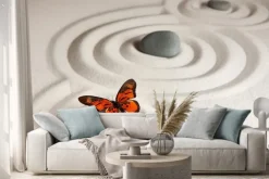 Naklejka: Zen kamienie z motylem