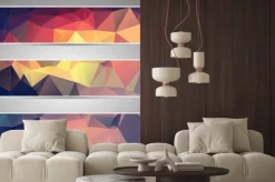 Naklejka: Zestaw abstrakcyjna transparenty trójkątne geometryczne