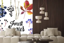 Naklejka: Zestaw akwareli dzikich winogron. kolekcja herbarium ogrodzie.