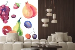 Naklejka: Zestaw akwareli owoce