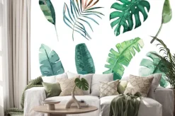 Naklejka: Zestaw liści troppical. ilustracji wektorowych. pojedyncze zdjęcie