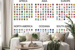 Naklejka: Zestaw map z krajami świata