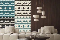 Naklejka: Zestaw narodzenie i nowy rok bez szwu wzorów