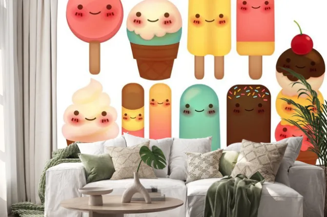 Naklejka: Zestaw piękne lodów - plik vector eps10