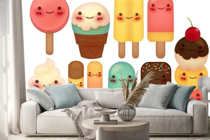 Naklejka: Zestaw piękne lodów - plik vector eps10