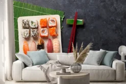 Naklejka: Zestaw sushi i maki rolki