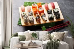 Naklejka: Zestaw sushi i maki rolki