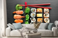 Naklejka: Zestaw sushi i pałeczki