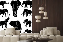 Naklejka: Zestaw sylwetki słonia
