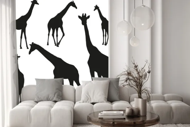 Naklejka: Zestaw sylwetki wektor żyraf