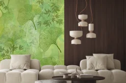 Naklejka: Zielona ilustracja z listkami