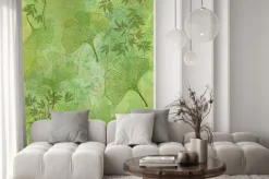 Naklejka: Zielona ilustracja z listkami