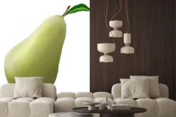 Naklejka: Zielone gruszki na białym tle