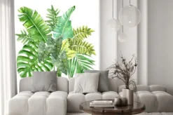 Naklejka: Zielone liście różnych gatunków