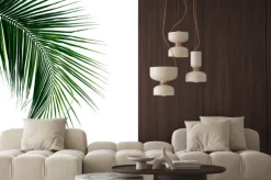 Naklejka: Zielony liść palmy na białym tle