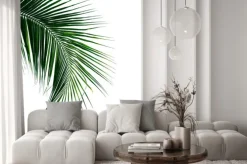 Naklejka: Zielony liść palmy na białym tle