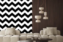 Naklejka: Zig zag wzór bez szwu w czerni i bieli