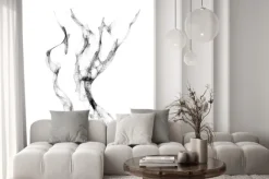 Naklejka: Zmysłowa sylwetka kobiety rysowana jedną linią akwarelową