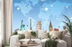 Naklejka: Znani zabytków świata związane ze sobą