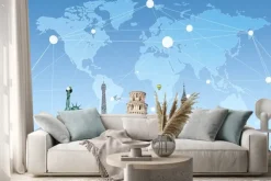 Naklejka: Znani zabytków świata związane ze sobą