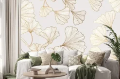 Naklejka: Złote liście miłorzębu