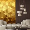 Naklejka: Złoty wzór low poly geometria trójkąta fantazyjne