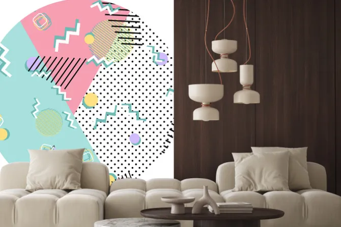 Naklejka: Zygzaki w stylu memphis