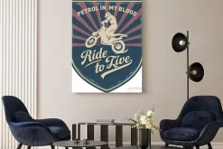 Obraz: Мотоциклист, ездить, чтобы жить, бензин в моей крови, мотоцикл,