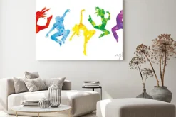 Obraz: ダ ン サ ー 5 人 横 並 べ (カ ラ フ ル カ ラ ー)