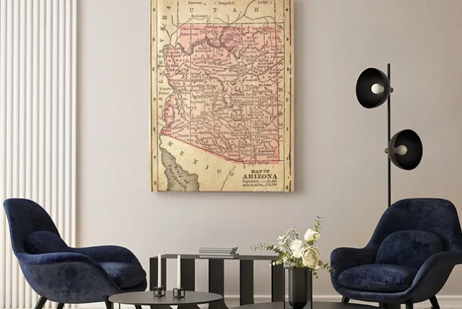 Obraz: 1880 map of arizona