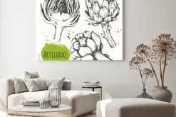 Obraz: Aartichoke. zestaw ręcznie rysowane karczocha. świeża żywność