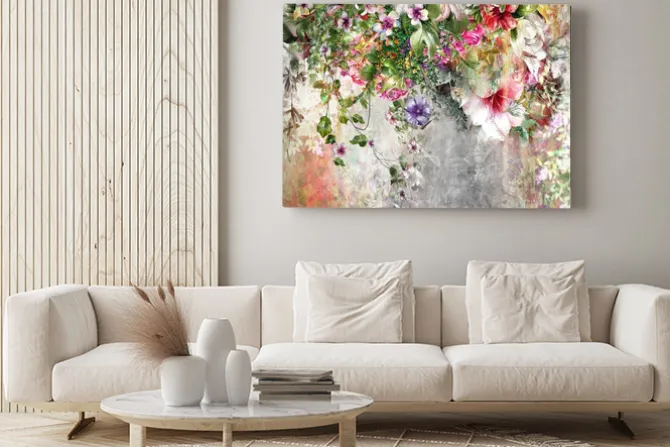 Obraz: Abstract art colorful flowers painting. spring multicolored