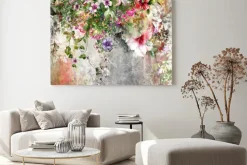 Obraz: Abstract art colorful flowers painting. spring multicolored
