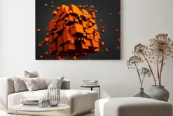 Obraz: Abstract 3d rendering latających kostki.