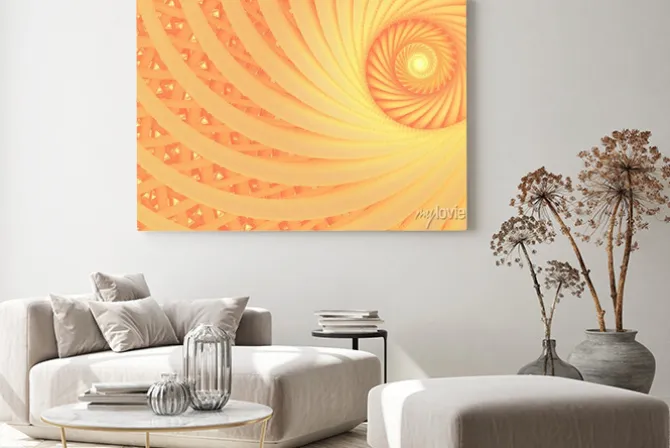 Obraz: Abstract fantasy swirl tunnel with tender peach lines