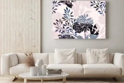 Obraz: Abstract kwiatowy wzór. akwarela kwiaty, liście wypełnione minimalnymi