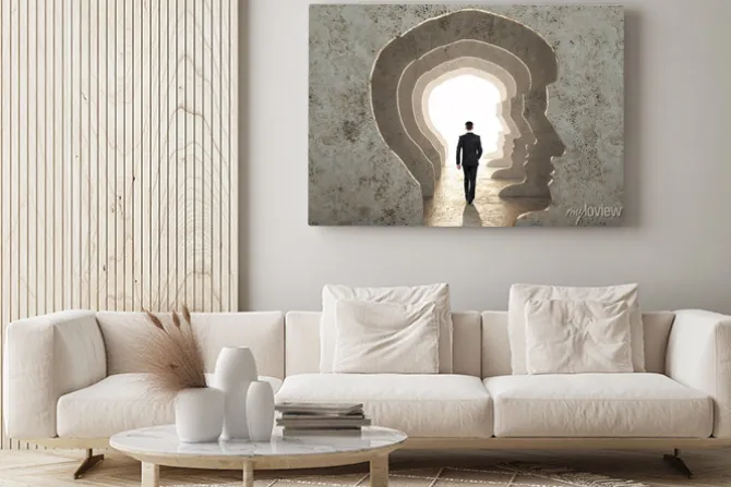 Obraz: Abstract man head corridor