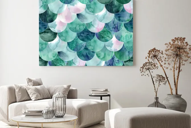 Obraz: Abstract mermaid scales seamless pattern. fish skin texture in