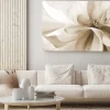 Obraz: Abstrakcja 3d beżowo-biały kwiat