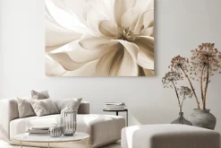 Obraz: Abstrakcja 3d beżowo-biały kwiat