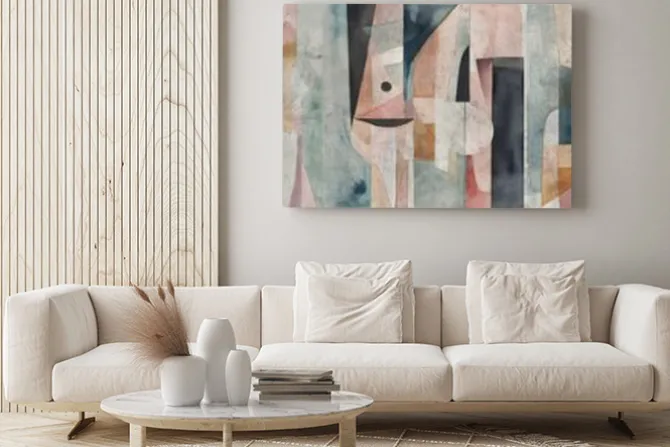 Obraz: Abstrakcja geometryczne kształty w stylu akwareli