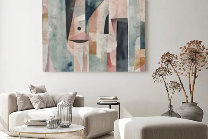 Obraz: Abstrakcja geometryczne kształty w stylu akwareli