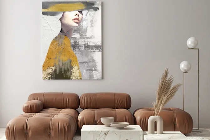 Obraz: Abstrakcja kobiety w złocie