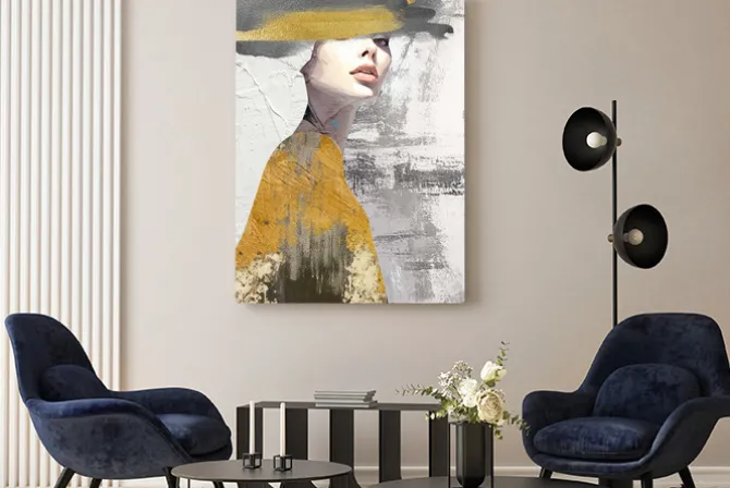 Obraz: Abstrakcja kobiety w złocie