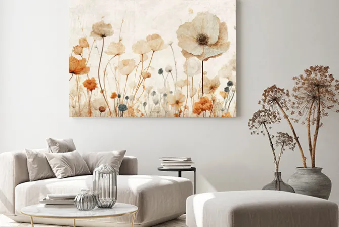 Obraz: Abstrakcja kwiaty polne w pastelach