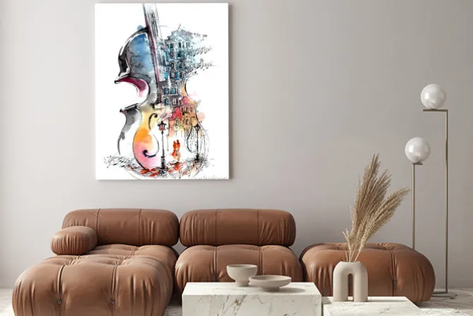 Obraz: Abstrakcja muzyczne miasto